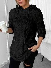Ilse Knit Sweater with Hood in Black