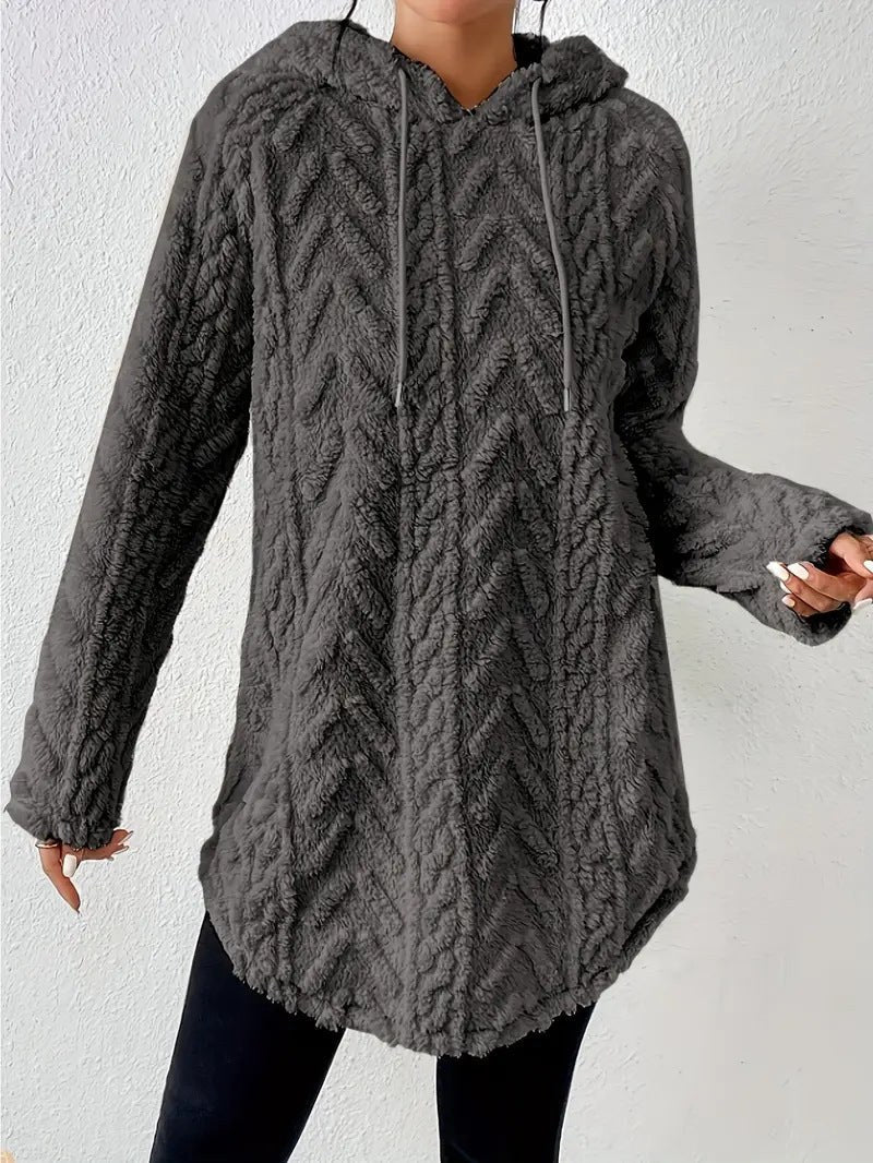 Ilse Knit Sweater with Hood in Grey