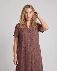 Ilse Relaxed Midi Dress with Side Pockets and Pockets