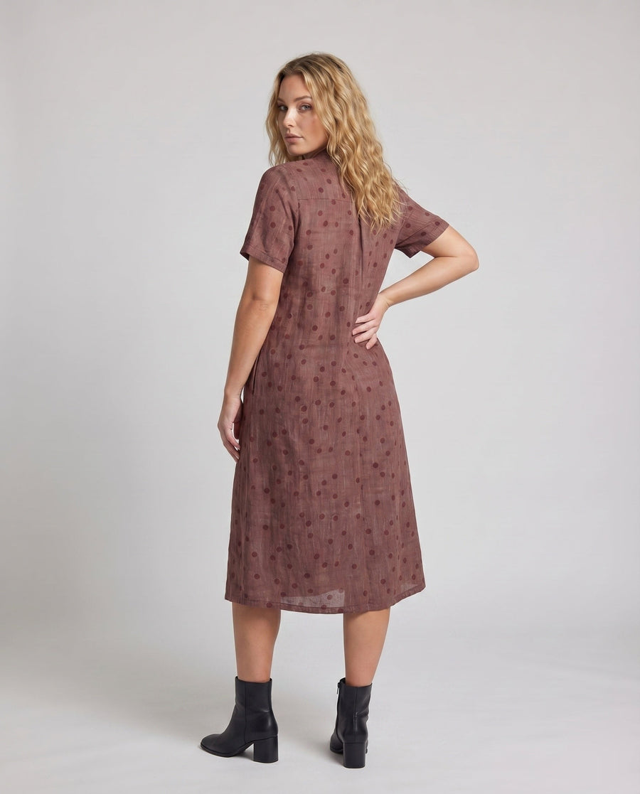 Ilse Relaxed Midi Dress with Side Pockets and Pockets
