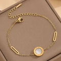 Minimalist Gold Shell Inlay Bracelet