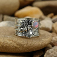 Catherine Moonstone Bee Wide Ring