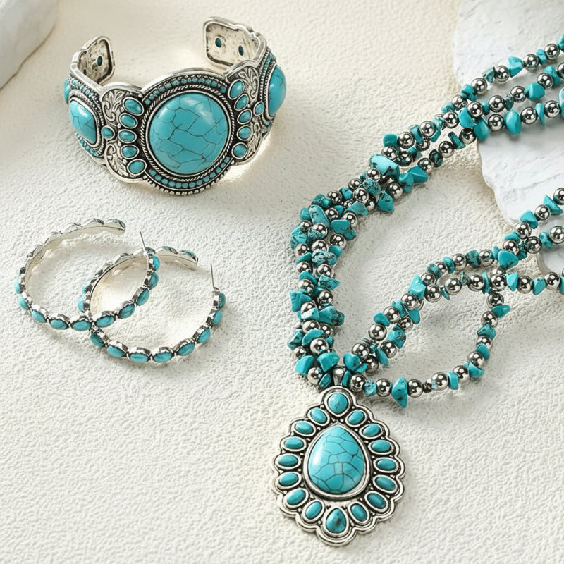 Radiant Turquoise Beaded Set