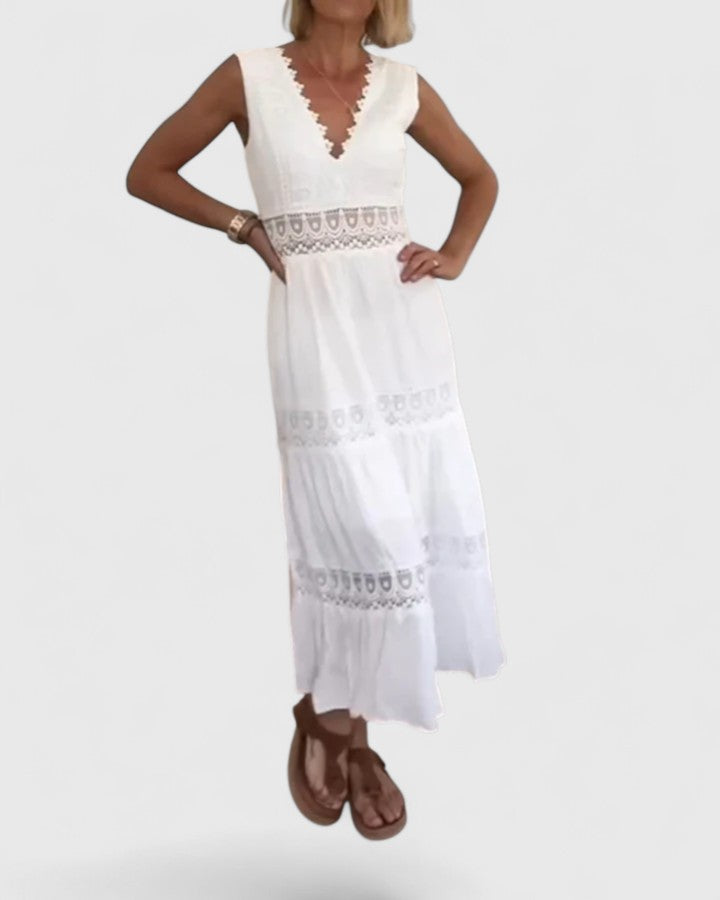 Leonie | Women's Casual V-Neck Lace Midi Dress