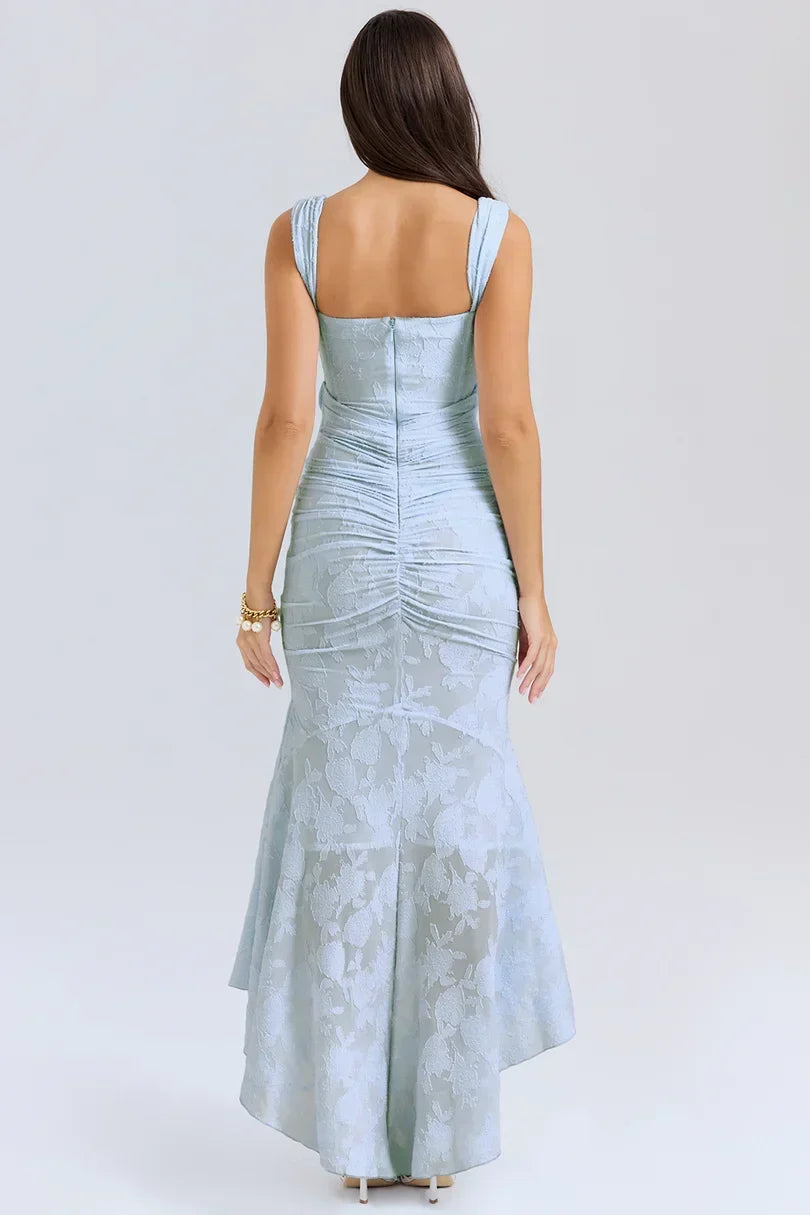 NUMIDA | SQUARE NECK CORSET MAXI DRESS