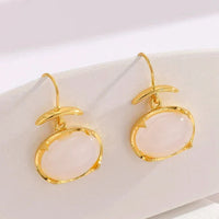 Elegant Oval Moonstone Earrings