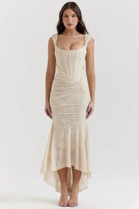 Numida | Square Neck Corset Maxi Dress