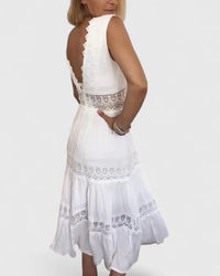 Leonie | Women's Casual V-Neck Lace Midi Dress