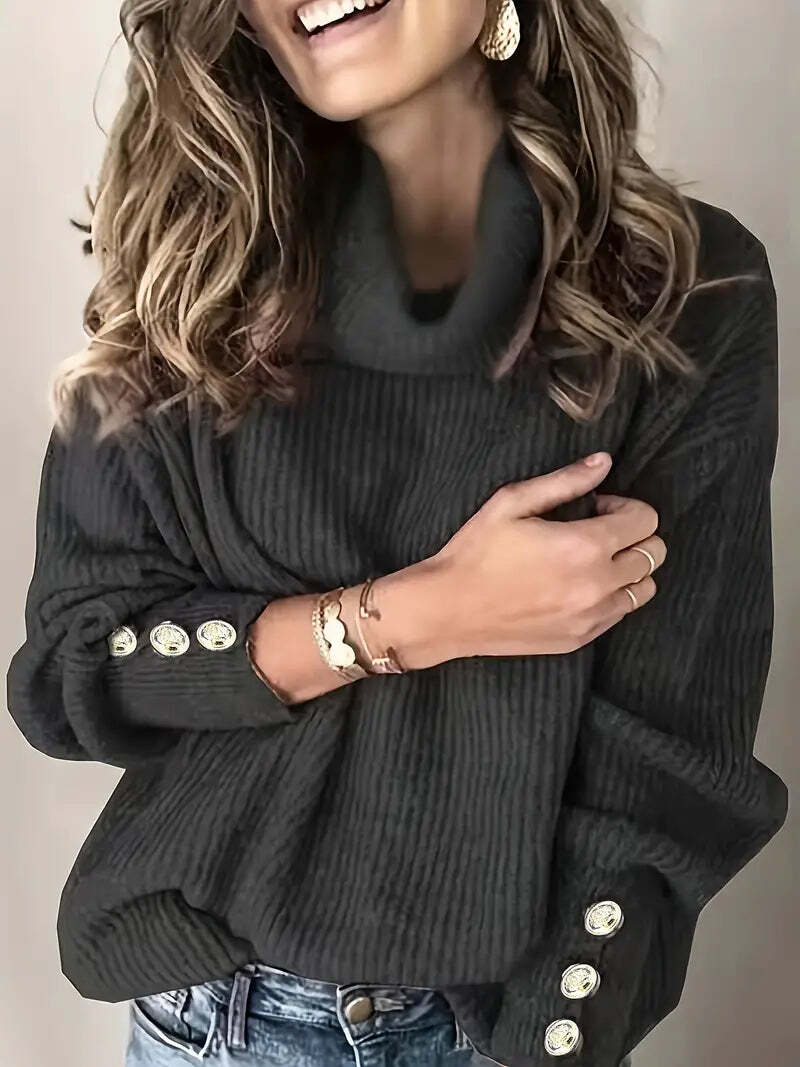 Theresa | Women's Chic Relaxed Turtleneck Sweater