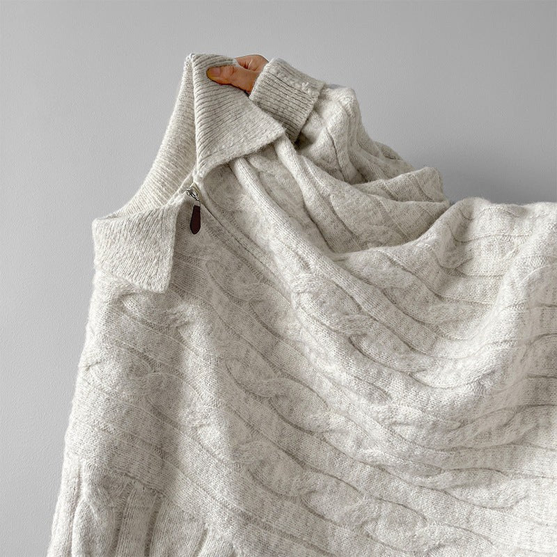 Imara Knit Sweater with Zip Front