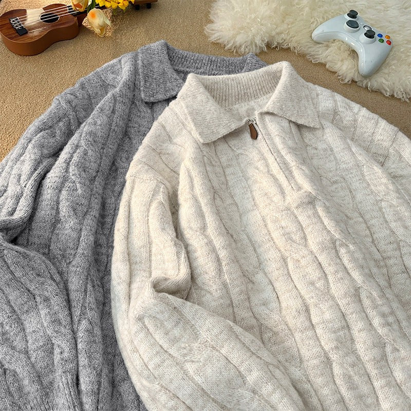 Imara Knit Sweater with Zip Front