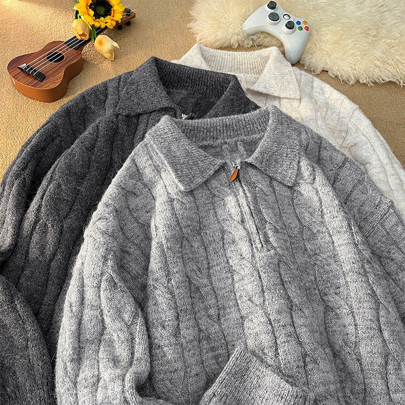 Imara Knit Sweater with Zip Front