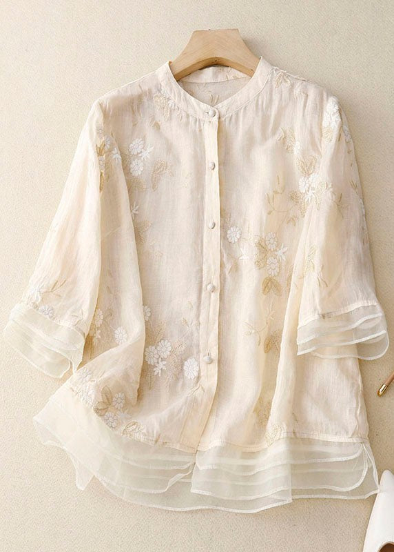 Imara Linen Blouse in Beige (Fast Ausverkauft!)
