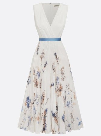 Margot Printed Pleated Dress