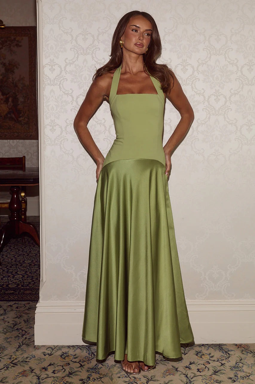 Odina Palm Maxi Dress