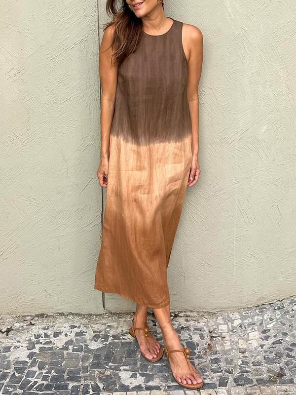 Imogen Airy Linen Dress with Side Split