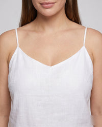 Imogen Airy Linen Top with V-Neck