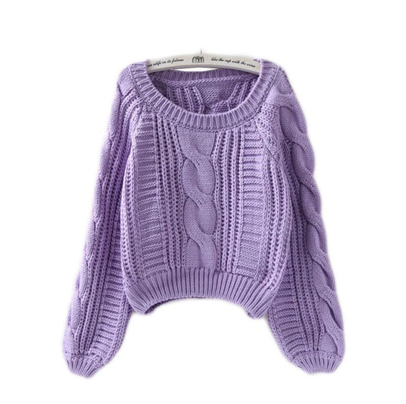 Imogen Knit Sweater in Purple