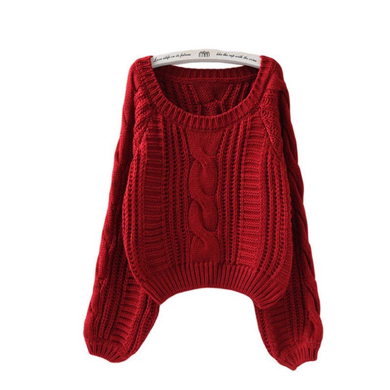 Imogen Knit Sweater in Wine Red