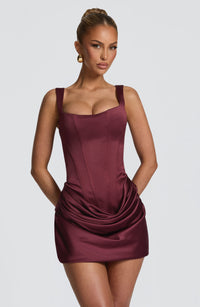 Eleanor Mini Dress – Cherry Lacquer