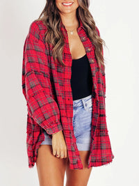 Imogen Shirt with Checked and Oversized in Red