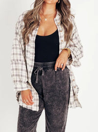 Imogen Shirt with Checked and Oversized in White