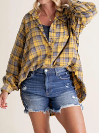 Imogen Shirt with Checked and Oversized in Yellow