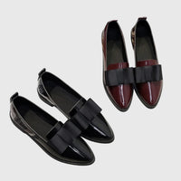 Imogen Women's Bow Pointed Loafers in Black