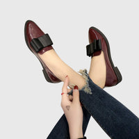 Imogen Women's Bow Pointed Loafers in Black