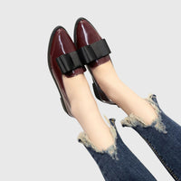 Imogen Women's Bow Pointed Loafers in Black