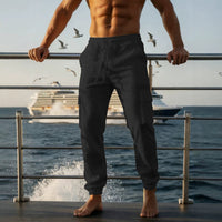 Imre Linen Joggers with Drawstring Waist and Pockets