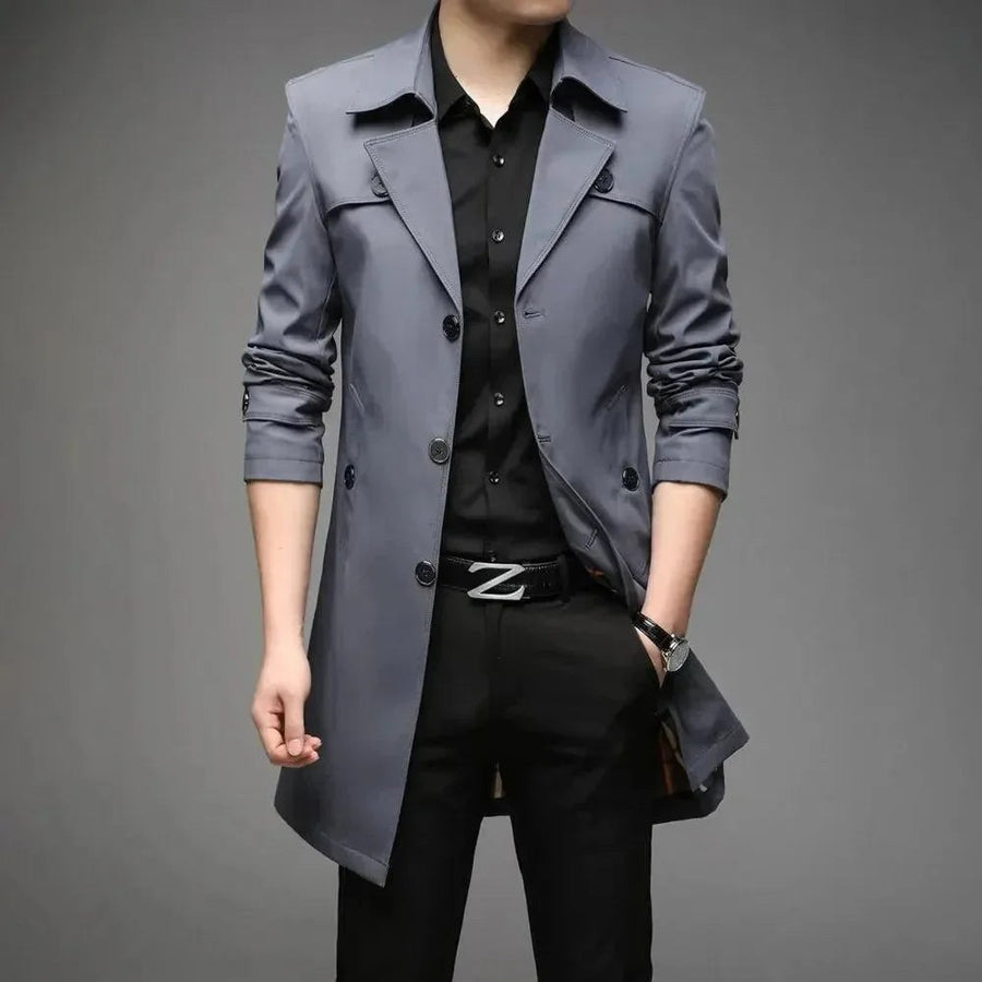 Imre Trench Coat in Blue