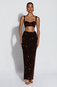 Marianne Maxi Skirt - Plum Brown