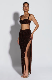 Marianne Maxi Skirt - Plum Brown