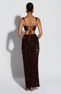 Marianne Maxi Skirt - Plum Brown