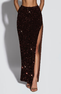 Marianne Maxi Skirt - Plum Brown
