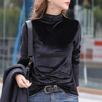 India Elegant Velour Top in Black