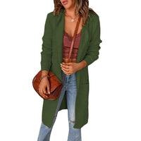 India Knit Cardigan with Pockets in Olive Green