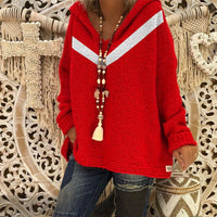 India Knit Sweater with Hood in Red