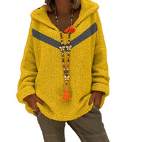India Knit Sweater with Hood in Yellow