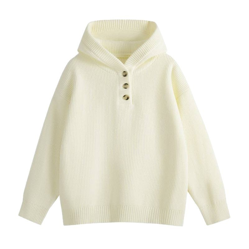 India Knit Sweater with Stand Collar in Dark Grey