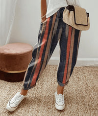 India Linen Trousers in Streifen