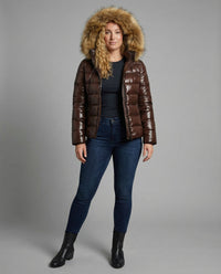India Quilted Jacket in Brown
