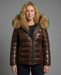 India Quilted Jacket in Brown