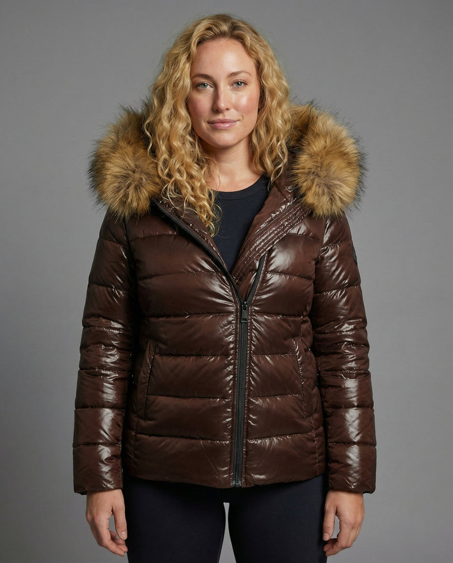 India Quilted Jacket in Brown