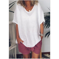 Ingrid Casual Linen Top in White