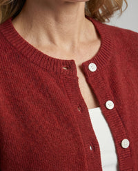 Ingrid Elegant Knit Cardigan in Red