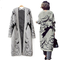 Ingrid Knit Coat with Long Sleeve in Grey
