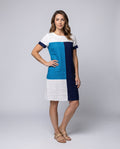 Ingrid Linen Dress with Crew Neck and Short Sleeve