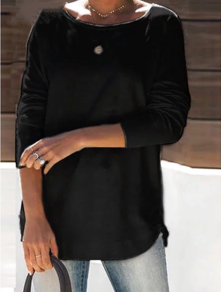 Ingrid Long Sleeve Top in Black